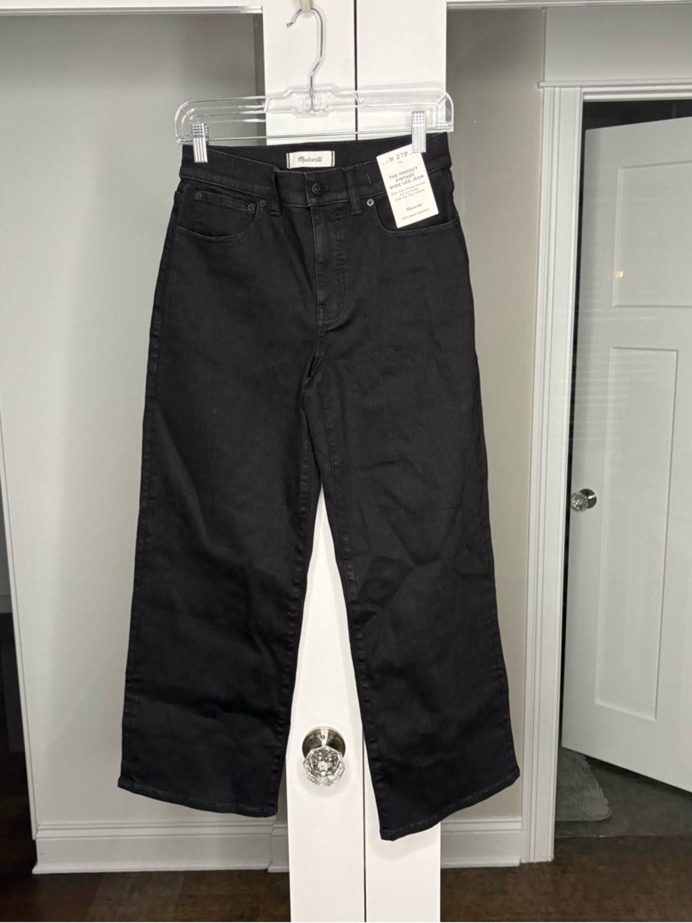 NWT Madewell The Petite Perfect Vintage Wide-Leg Jean Black Rinse Wash - Picture 2 of 6